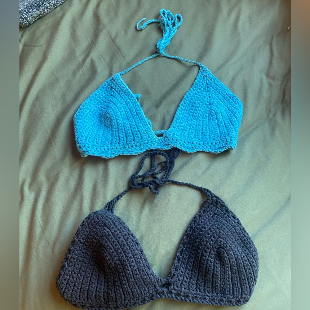Black and blue crochet top bundle